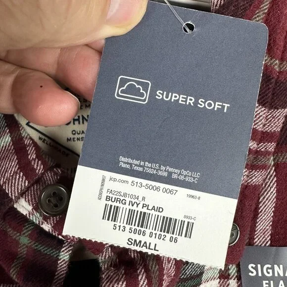 ST. JOHN'S BAY MEN'S CLASSIC FIT COTTON FLANNEL SHIRTPLAID PATTERN, SIZE S SMALL - Picture 5 of 11